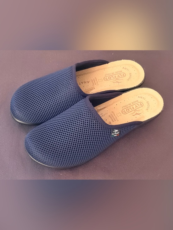 Fly Flot Shoes - Fly Flot Women's Slip On Mules Size EU37 US 6.5 Blue Mesh Clogs Anti-Shock Italy
